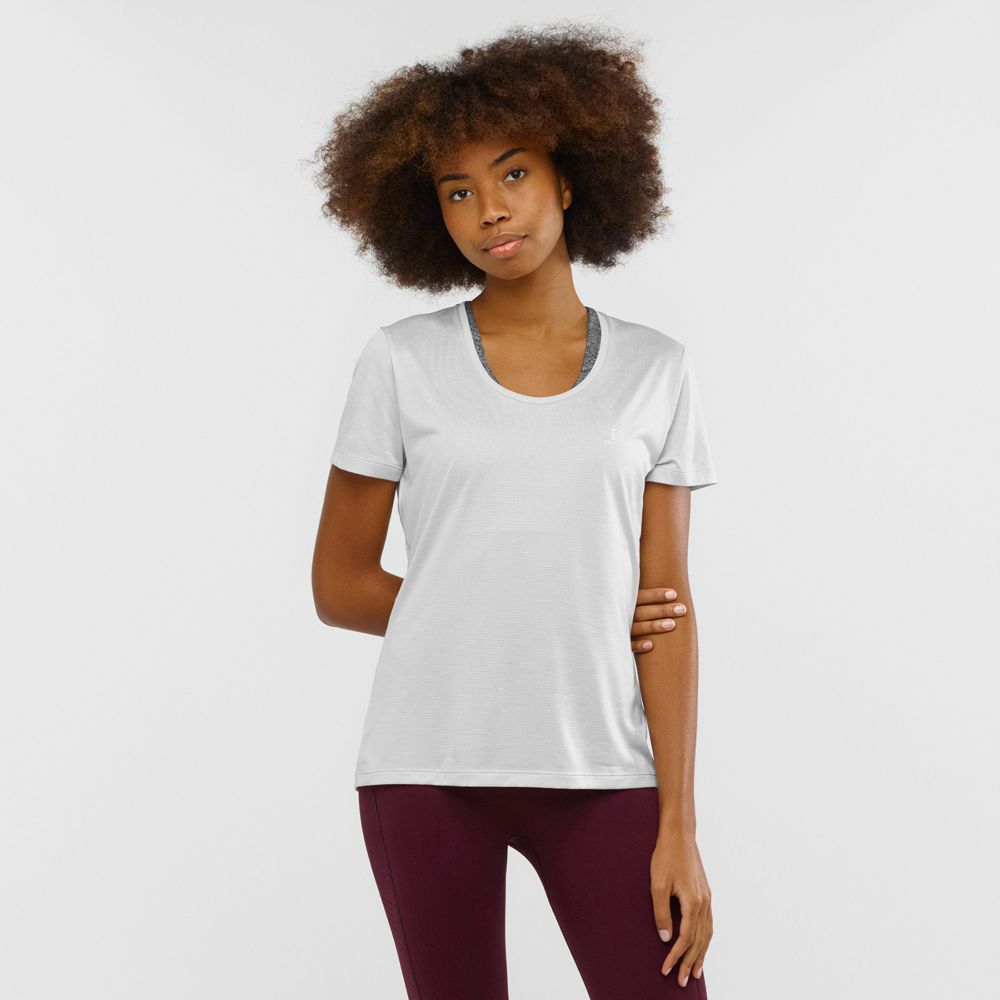 Salomon Israel AGILE - Womens T shirts - White (XRDC-93721)